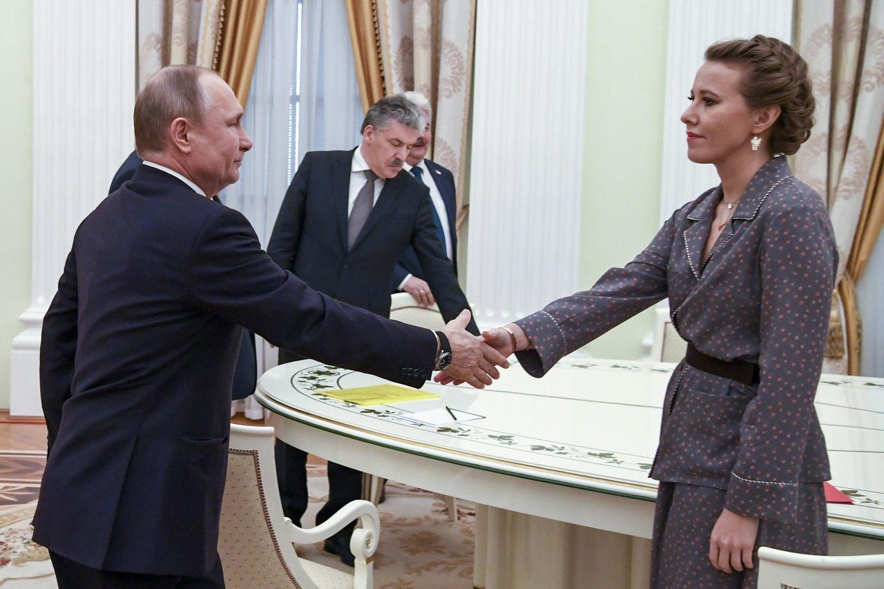 Vladimir Putin ile Ksenia Sobchack, Kremlin Sarayı'nda