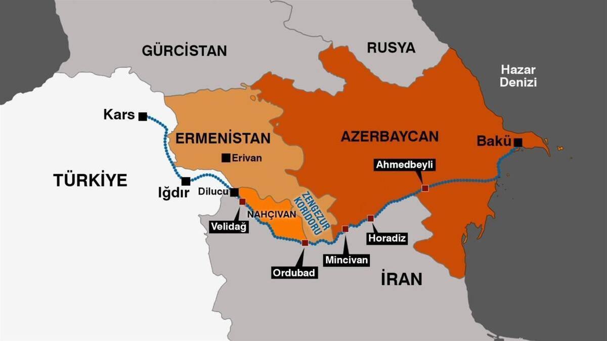 Kurulacak Zengezur koridoruyla, Nahçıvan ile Azerbaycan'ın kara bağlantısı sağlanacak