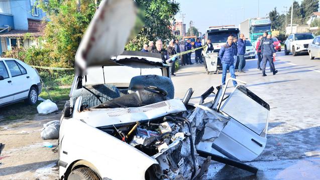 Samsun'da iki otomobilin çarpıştığı feci kaza