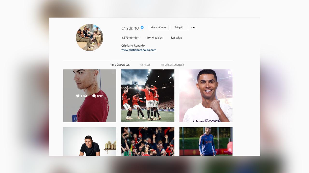 Cristiano Ronaldo'nun Instagram hesabı