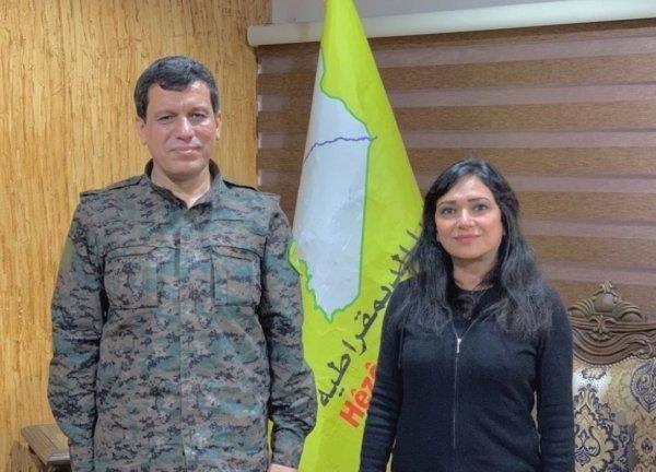 Terör örgütü YPG elebaşı Mazlum Kobani ve Amberin Zaman