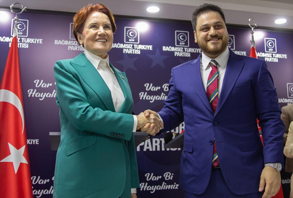 İYİ Parti Genel Başkanı Meral Akşener ve Bağımsız Türkiye Partisi (BTP) Genel Başkanı Hüseyin Baş bir araya gelmişti.