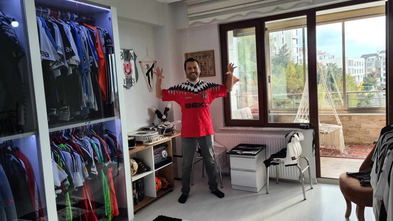 Zonguldak'ta fanatik Beşiktaşlı Ozan Köse'nin 12 senede oluşturduğu 250 formalık koleksiyon