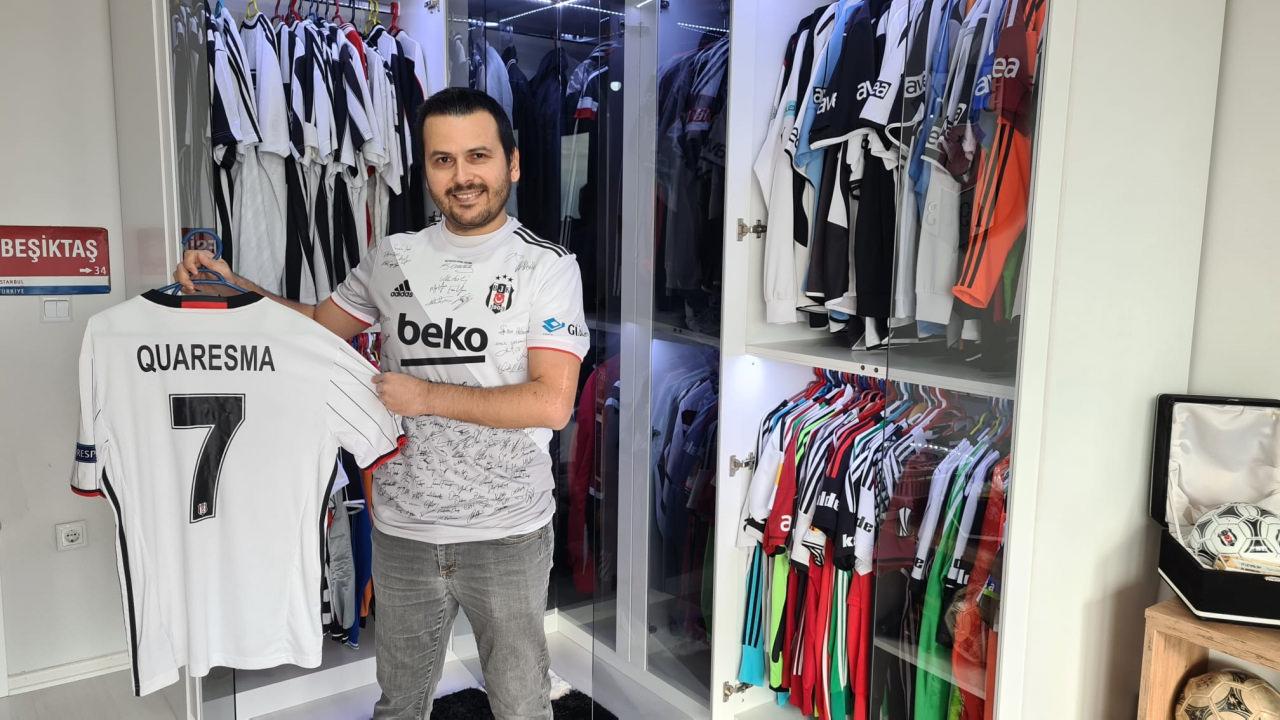 Zonguldak'ta fanatik Beşiktaşlı Ozan Köse'nin 12 senede oluşturduğu 250 formalık koleksiyon