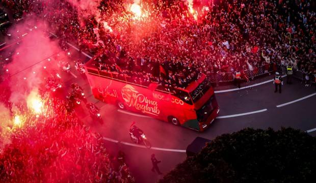 Faslılar, milli takımlarını coşkuyla karşıladı