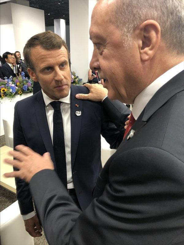 Cumhurbaşkanı Recep Tayyip Erdoğan ile Fransa Cumhurbaşkanı Emmanuel Macron