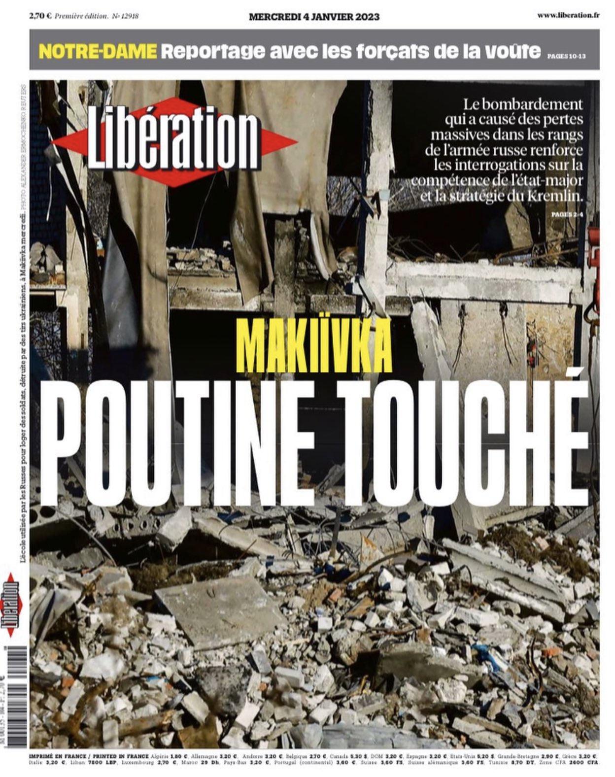 Fransız dergisi Liberation, konuyla alakalı "Putin Tuş" manşetini attı