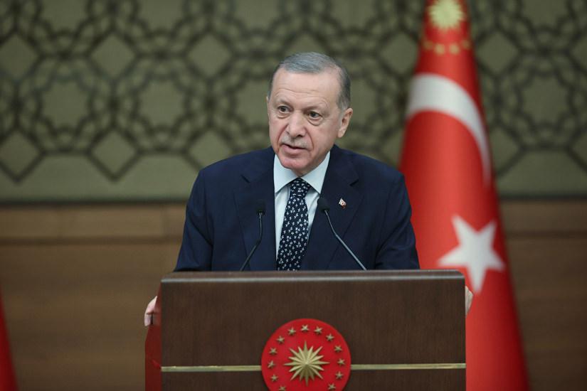 Cumhurbaşkanı Recep Tayyip Erdoğan'ın Uluslararası Ombudsmanlık Konferansı'nda yaptığı konuşma esnasında çekilmiş bir fotoğrafı