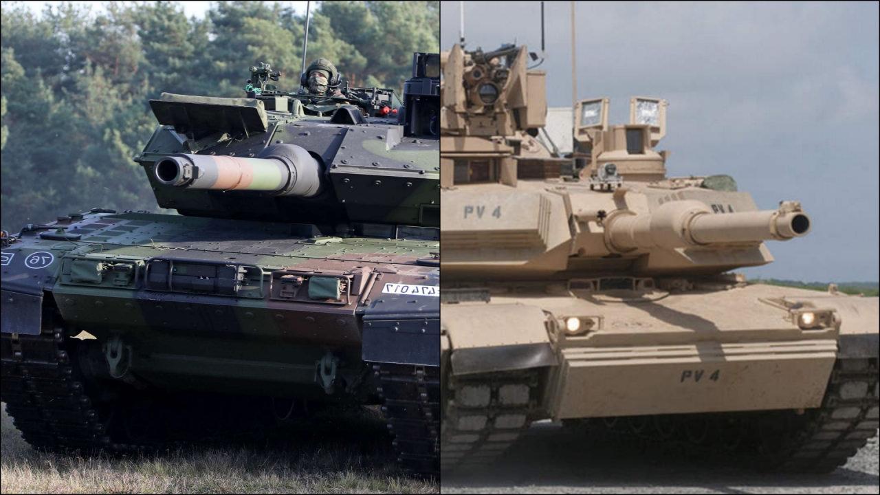 Leopard 2 (solda) ve Abrams (sağda)