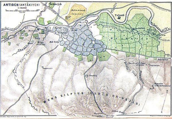1912'de Antakya şehir planı.