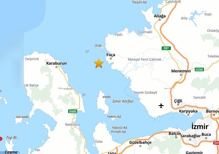 Son dakika: İzmir açıklarında 4,1 büyüklüğünde deprem!