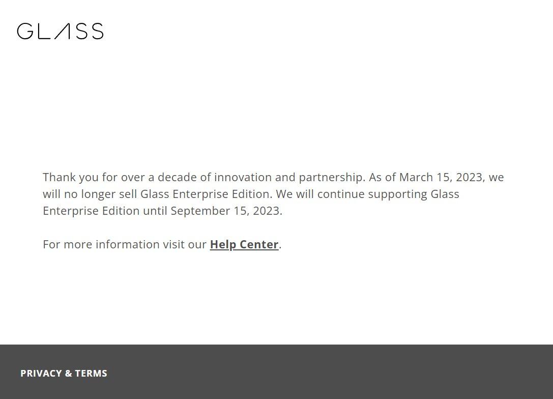 Google Glass resmi internet sitesinde yer alan bildiri