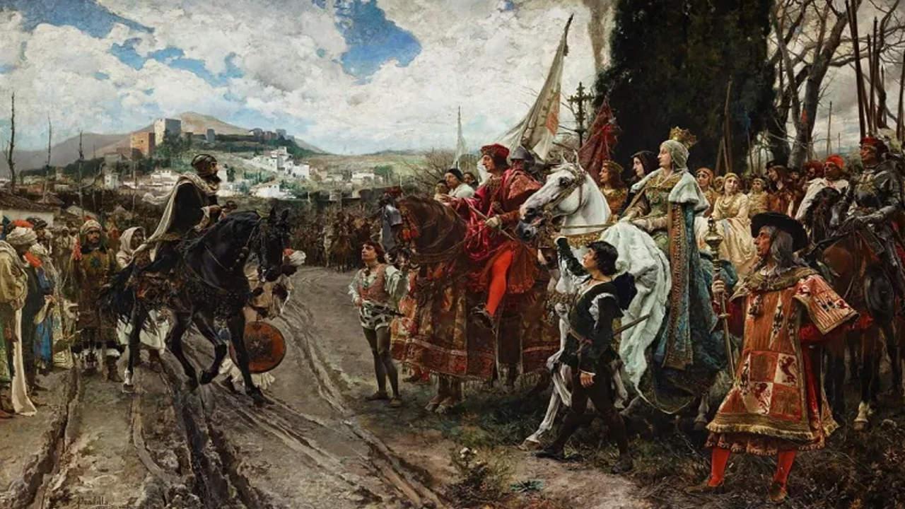 Francisco Pradilla Ortiz tarafından Granada'nın tesliminin resmedildiği tablo