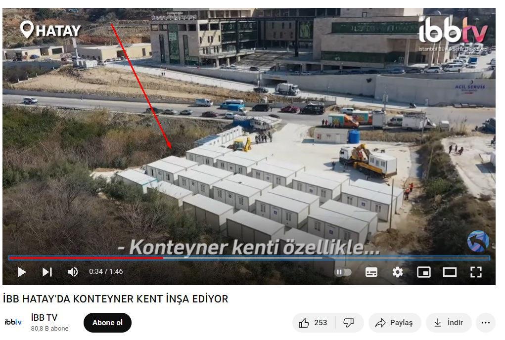 İBB'nin resmi Youtube kanalında paylaştığı konteyner kent