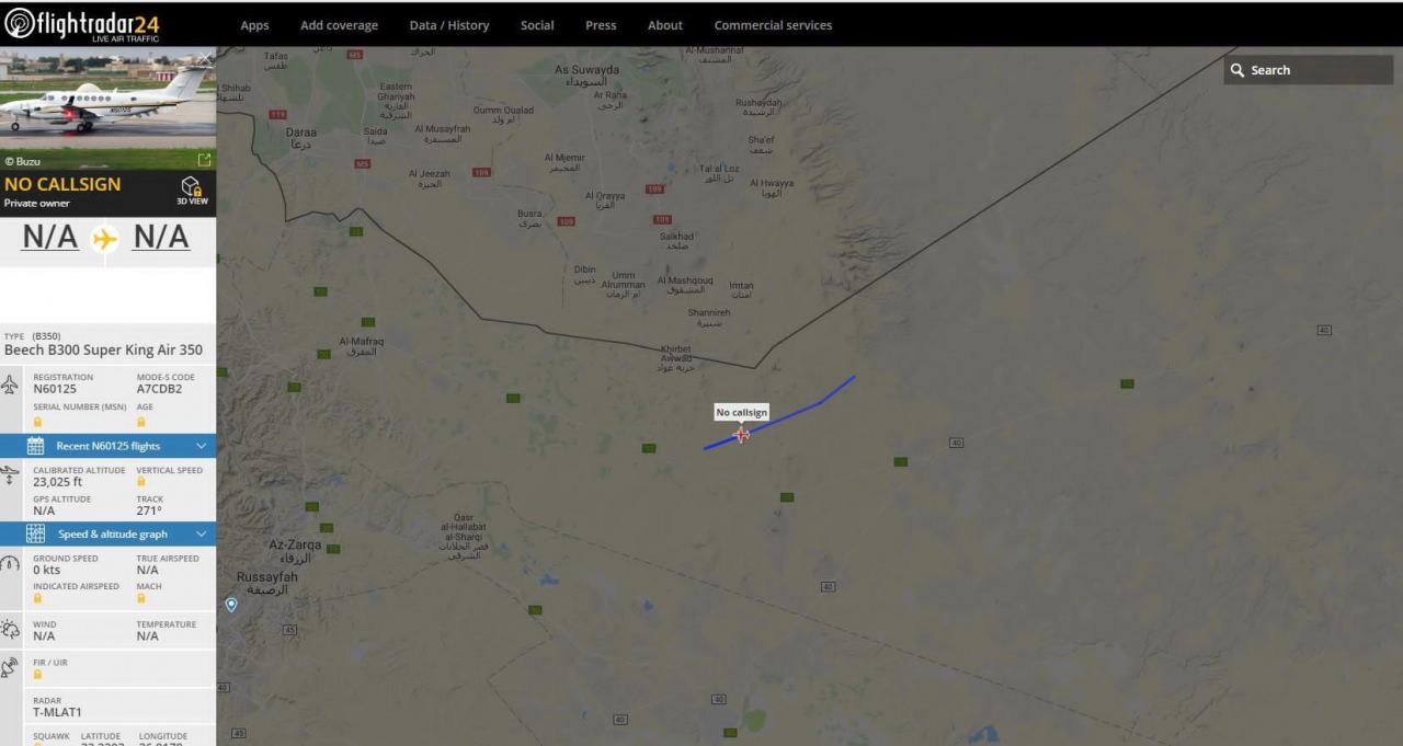 CIA bağlantılı ISR Sierra Nevada Corp B300 N60125 Suriye sınırına yakın izleme görüntüleri.