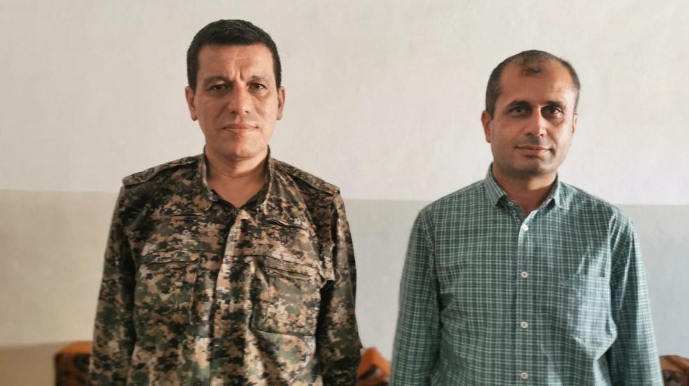 PKK sempatizanı gazeteci Amed Dicle ve PKK/YPG elebaşı Ferhat Abdi Şahin (Mazlum Kobani)