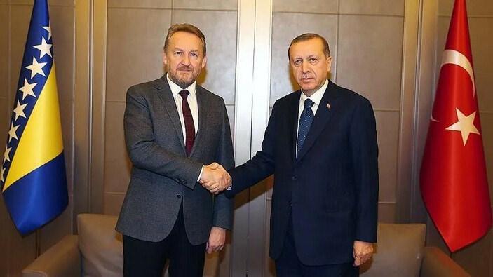 Bosna Hersek'in büyük lideri Aliya İzzetbegoviç'in oğlu Bakir İzzetbegoviç ve Cumhurbaşkanı Erdoğan