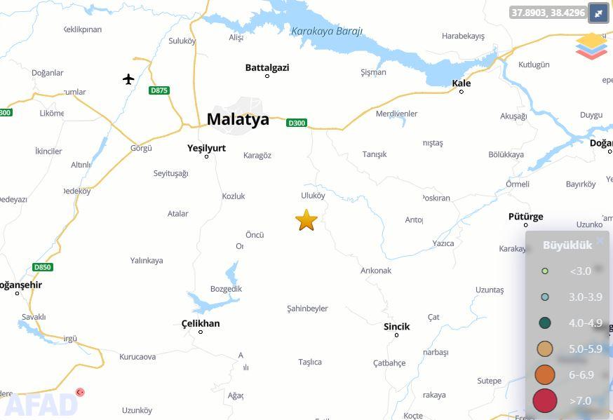 Son dakika: Malatya'da 4,4 büyükülüğünde korkutan deprem!
