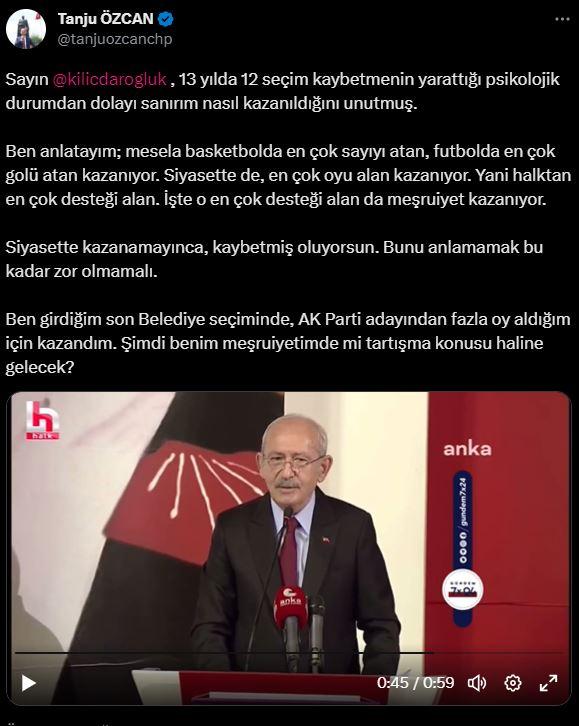CHP'li Tanju Özcan'dan, Kılıçdaroğlu iddiası: Psikolojik durumundan dolayı...