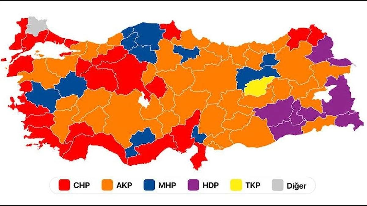 2019 Yerel Seçim Sonuçları Seçim Haritası