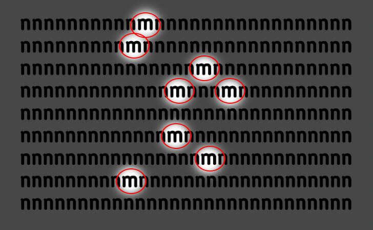 Optik illüzyonlu IQ testinde yer alan tüm m harflerini 8 saniye içerisinde bulabilecek misiniz?