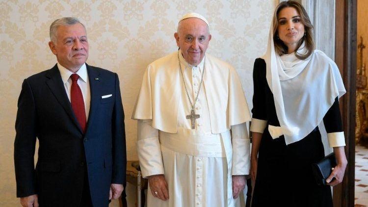 Papa Franciscus ve Ürdün Kralı 2. Abdullah