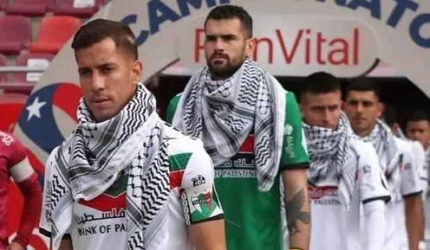 Şili'den Filistin'e destek! Sahaya kefiyelerle çıktılar