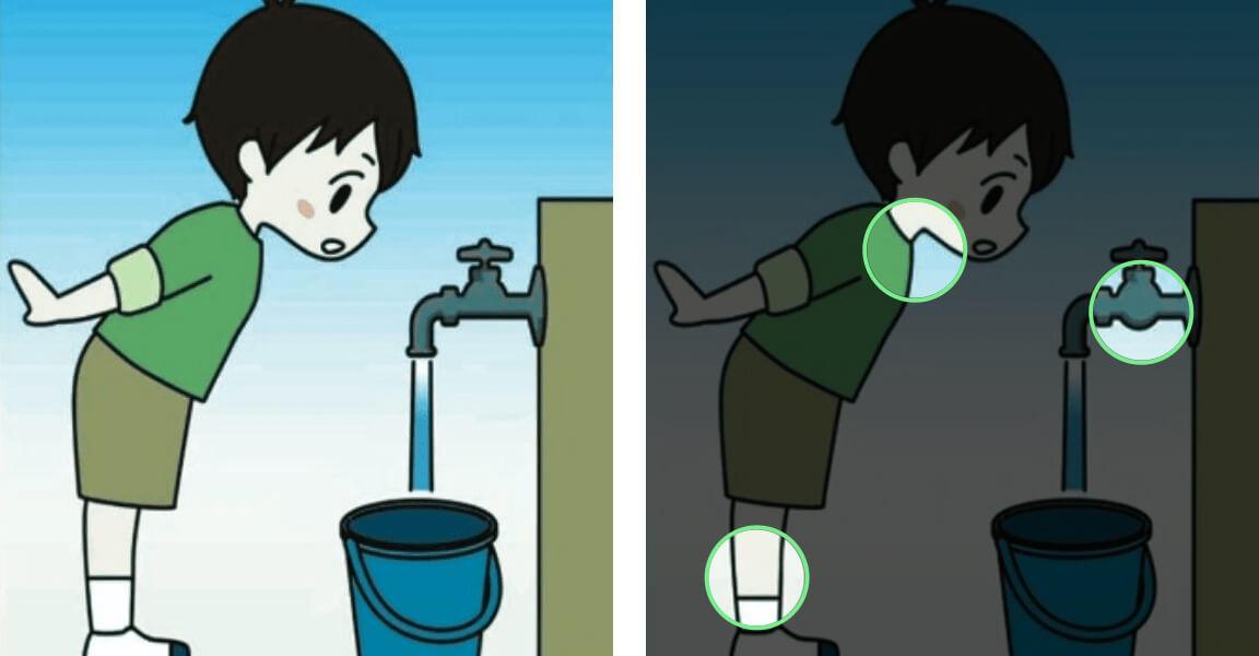 Su dolduran çocuğa ait iki resim arasındaki 3 farkı bulabilir misiniz? İki resim arasındaki farkları bulmak için sadece 10 saniye süreniz var!