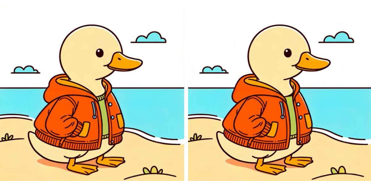 Görsel bir dahi misiniz? Ceket giyen iki ördek resmi arasındaki 3 farkı 8 saniyede tespit edebilir misiniz?