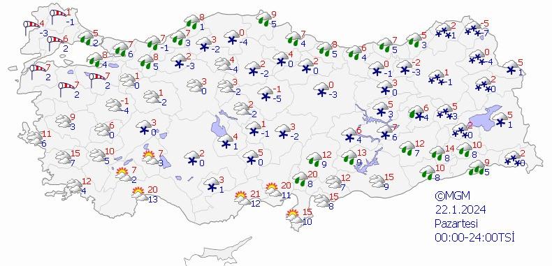 Rapora göre; hafta sonu İstanbul dahil birçok ilde sağanak ve kar yağışının etkili olacak.