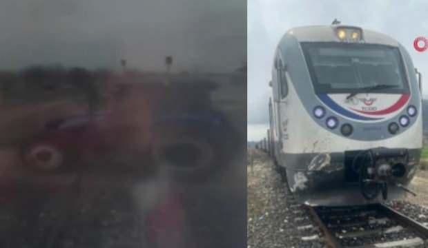 Isparta'da feci kaza: Yolcu treni ile traktör çarpıştı!