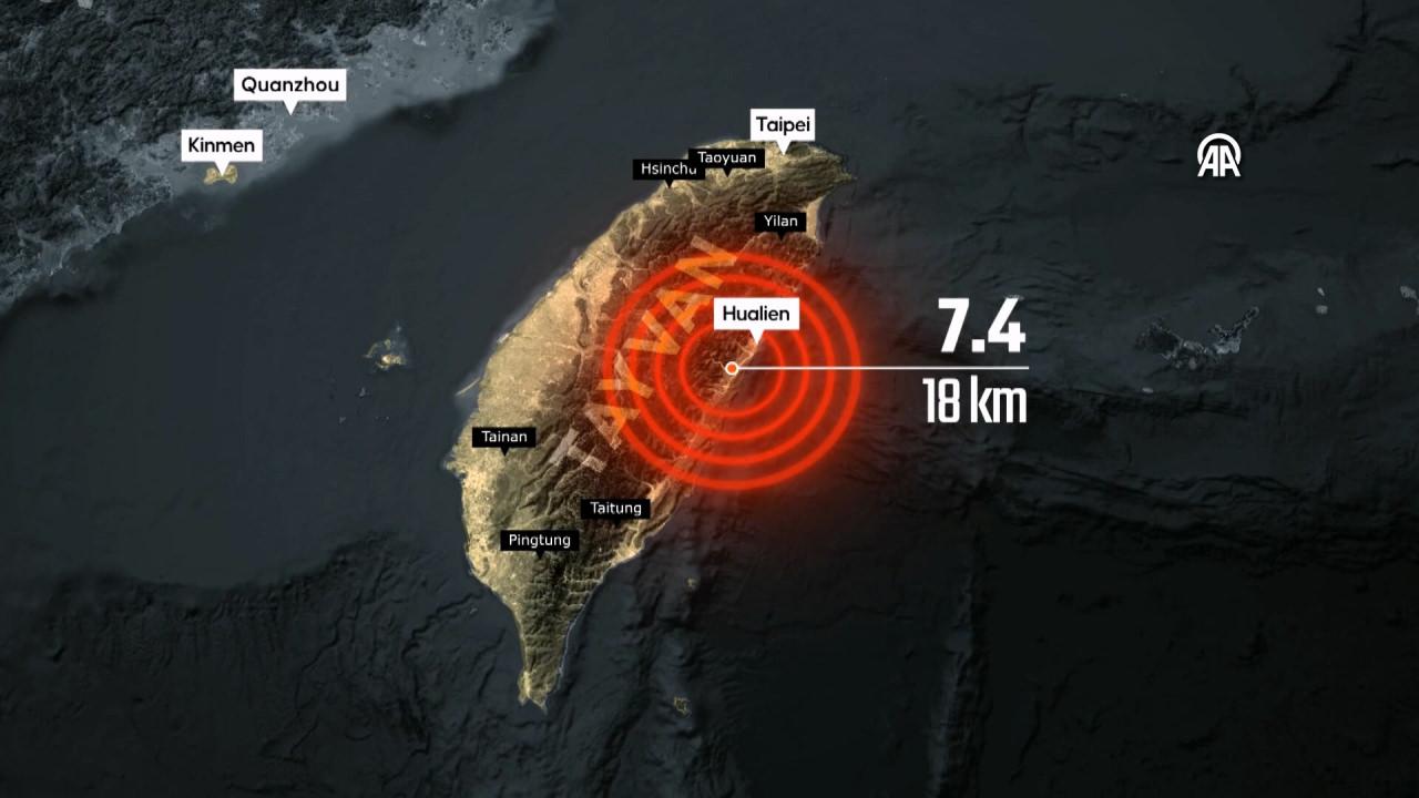Tayvan'da 7,4 ve 6,4 büyüklüğünde deprem!