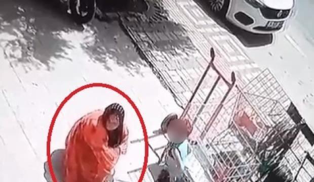 Dükkanın önündeki köpeği çalan kadın kameralara böyle yakalandı