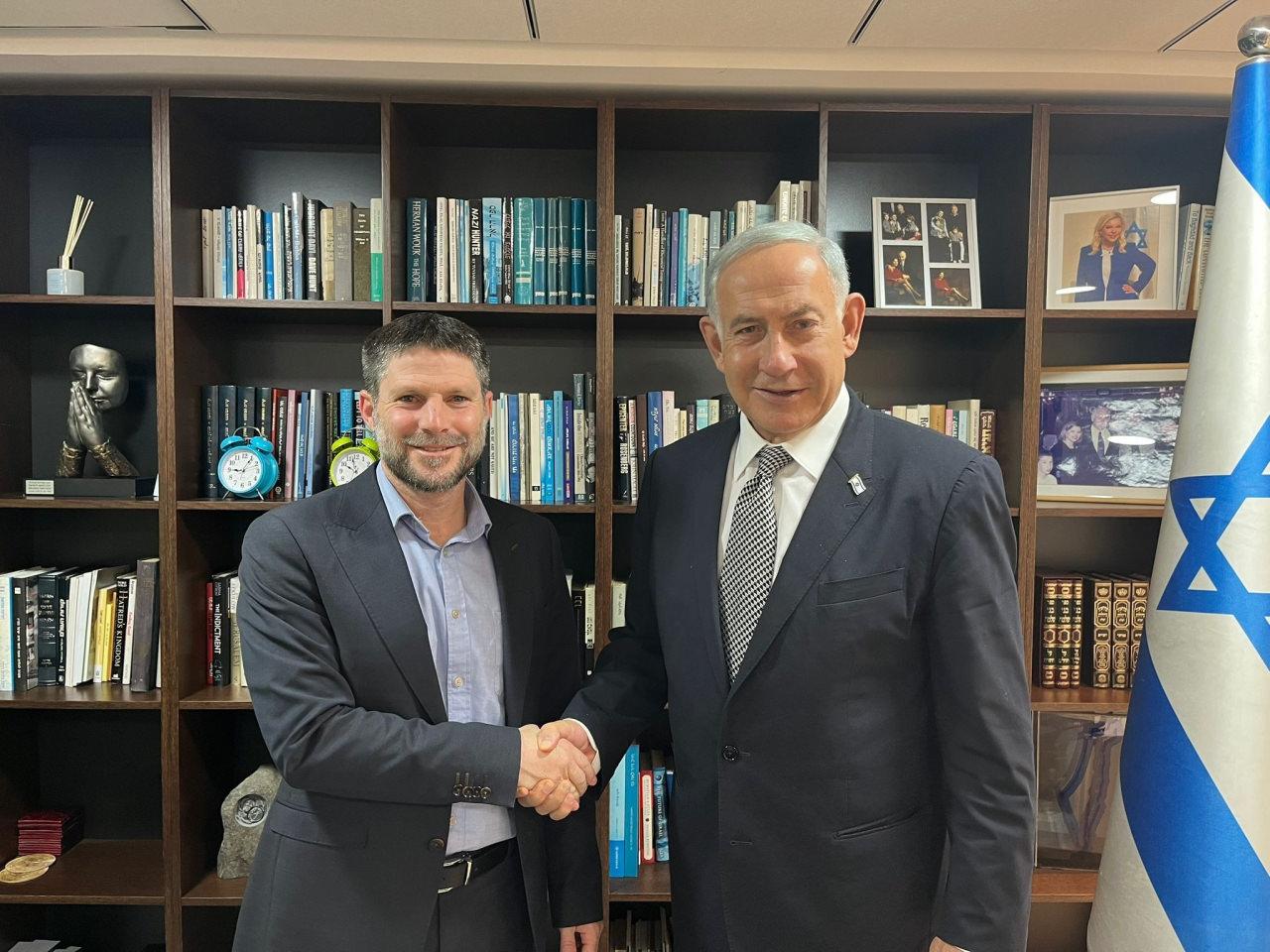 İsrail Başbakanı Binyamin Netanyahu ve İsrail Maliye Bakanı Bezalel Smotrich