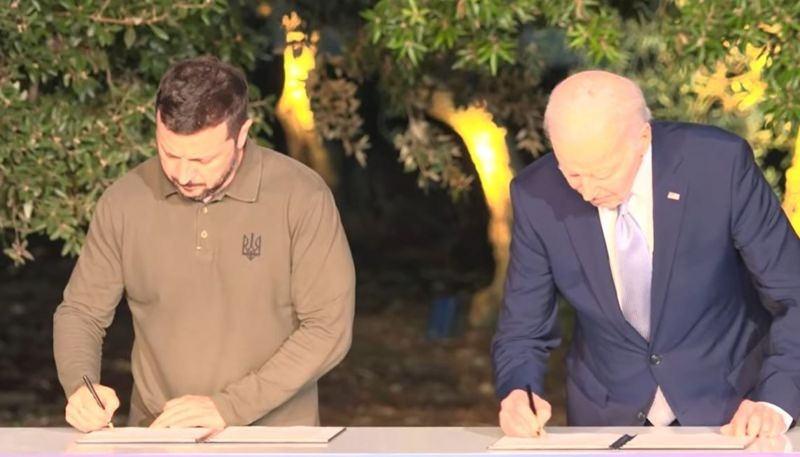 Biden ve Zelenskiy, "İkili Güvenlik Anlaşması"nı imzalarken