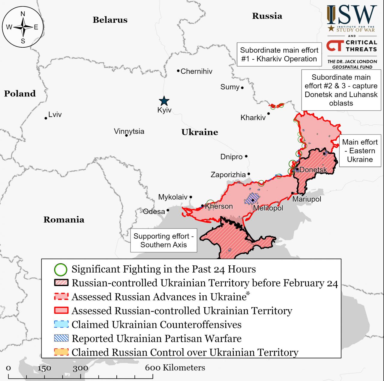Ukrayna'daki savaşta son durumu gösteren harita