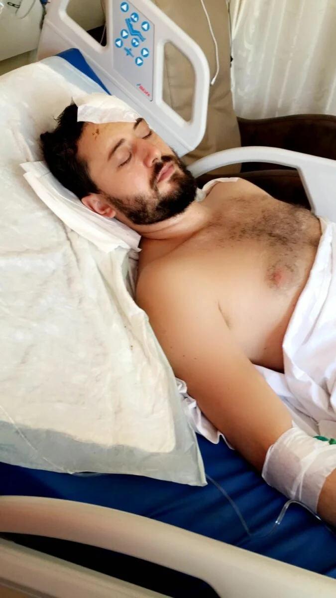 Ahmet Alkılıç'ın hastanede tedavi altına alındığı sırada çekilmiş bir fotoğraf.