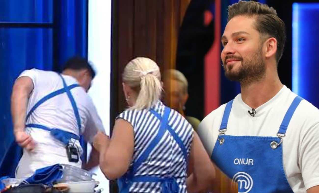 MasterChef'te panik dolu anlar! Onur'un yüzüne kızgın yağ sıçradı