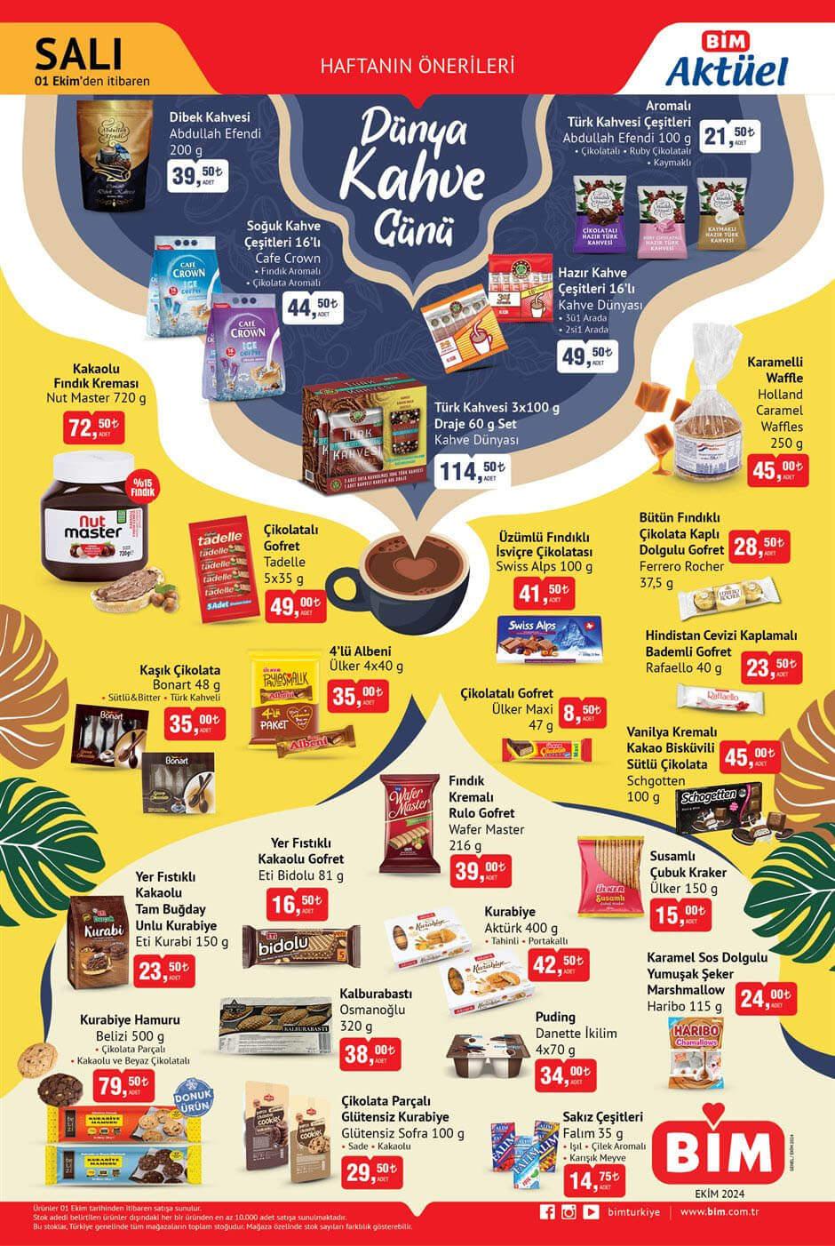Bim 1-4 Ekim 2024 aktüel kataloğunu yayımladı! Dünya kahve gününe özel...