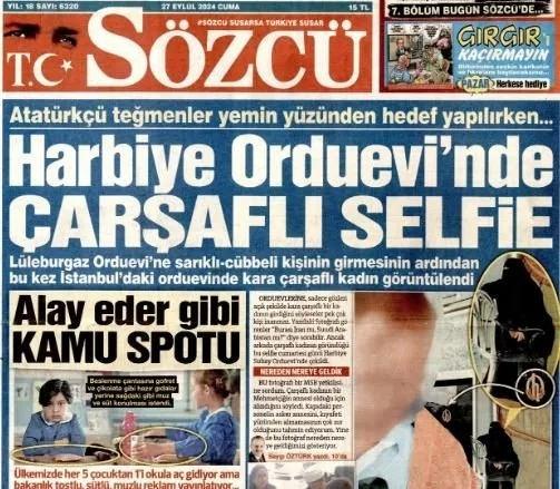 Sözcü'nün bugünkü skandal gazete manşeti