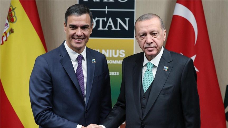 İspanya Başbakanı Pedro Sanchez-Cumhurbaşkanı Recep Tayyip Erdoğan