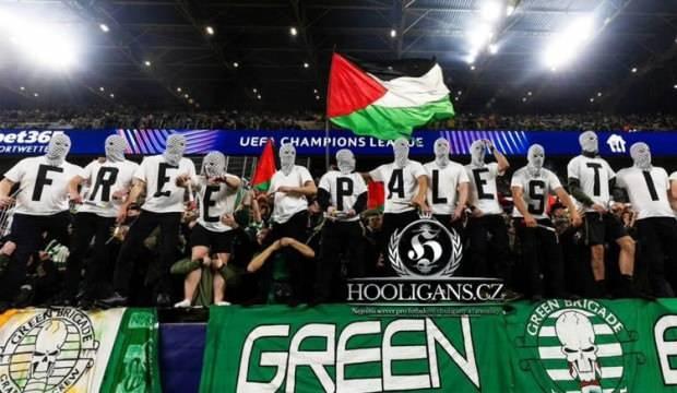 Celtic taraftarı mazlum Filistin halkının yanında olmaya devam ediyor!