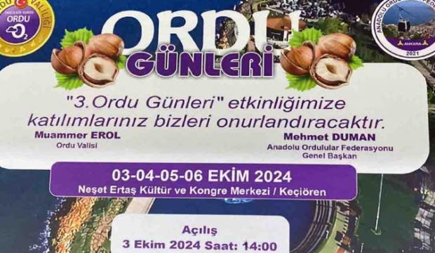 Ordu g&uuml;nleri Ankara&rsquo;da başlıyor: K&uuml;lt&uuml;r ve eğlencenin buluşma noktası