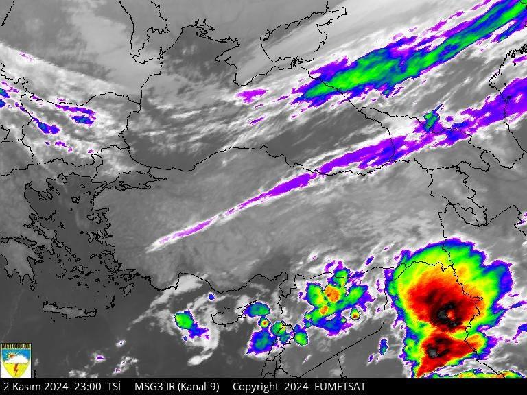 Meteoroloji Genel Müdürlüğü uydu görüntüleri.