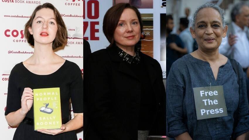 Solda sağa sırasıyla; Sally Rooney, Arundhati Roy ve Rachel Kushner