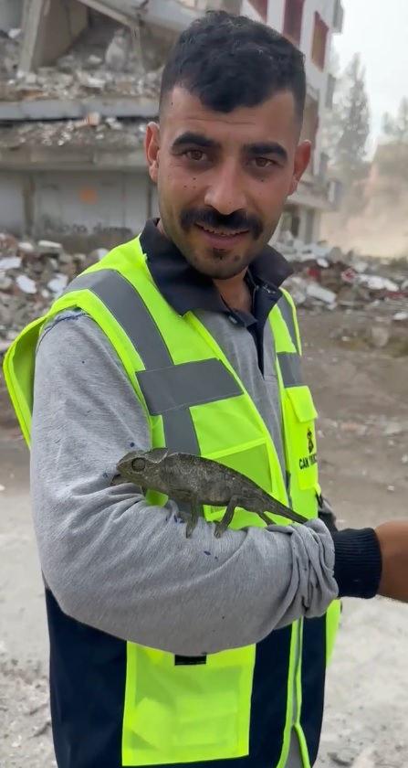 Firma yetkilisi Abdurrahman Yıldıran ve bukalemun