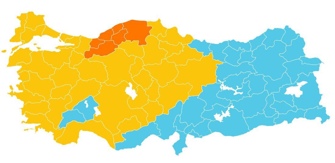 UYARI VERİLEN İLLER, METEOROLOJİ HARİTA, HAVA DURUMU