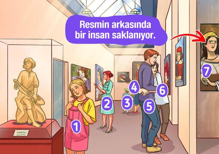 Sanat galerisinde toplam 7 kişi var