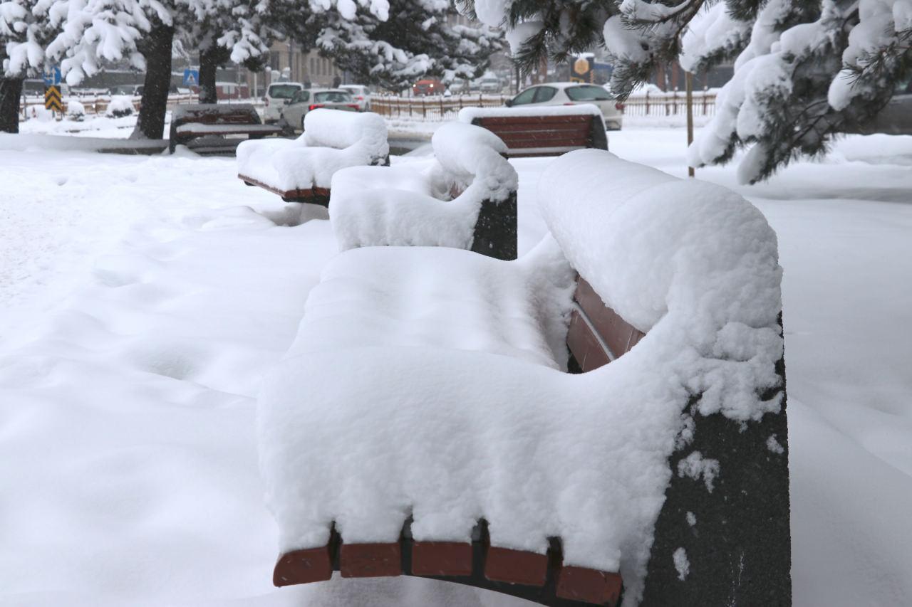 Erzurum'da yoğun kar