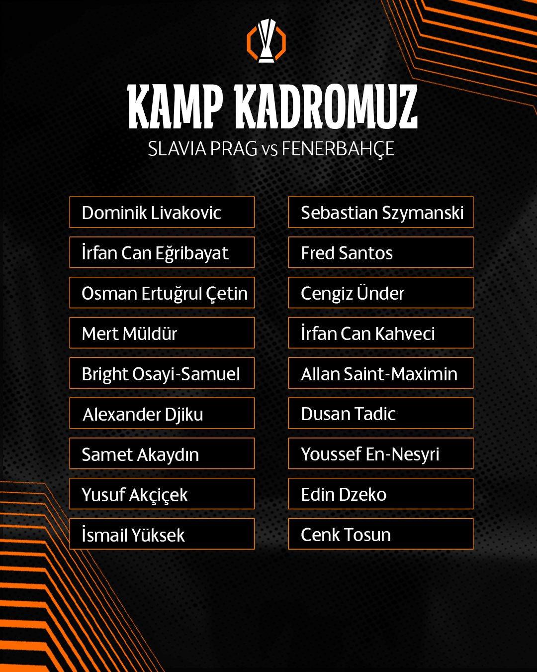 Fenerbahçe kamp kadrosu